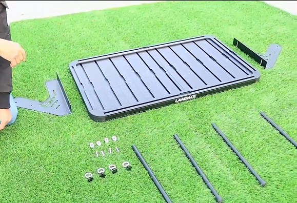 Black Wrangler JK Car Storage Rack with Table Universal 4x4 Vehicle Interior Accessories