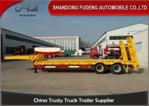 Quality 13 Meters 3 Axle Lowboy Trailer 60 Tons Hydraulic Ladder Yellow Color wholesale