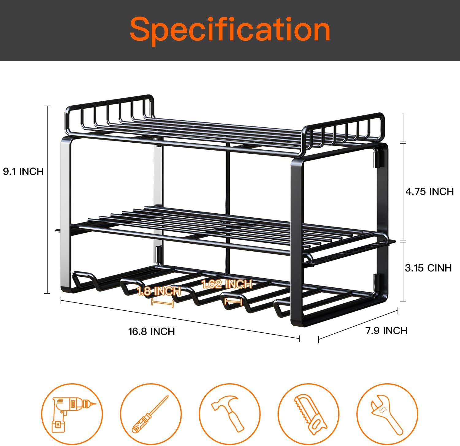 Effortlessly Organize and Access Power Tools with Floating Tool Shelves and Pegboard