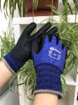 Blue Terry Brushed Polyester Liner Industrial Work Gloves Ergonomic