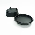 31X14" Cast Iron Double Dutch Oven Pre Seasoned Matt Black With Legs