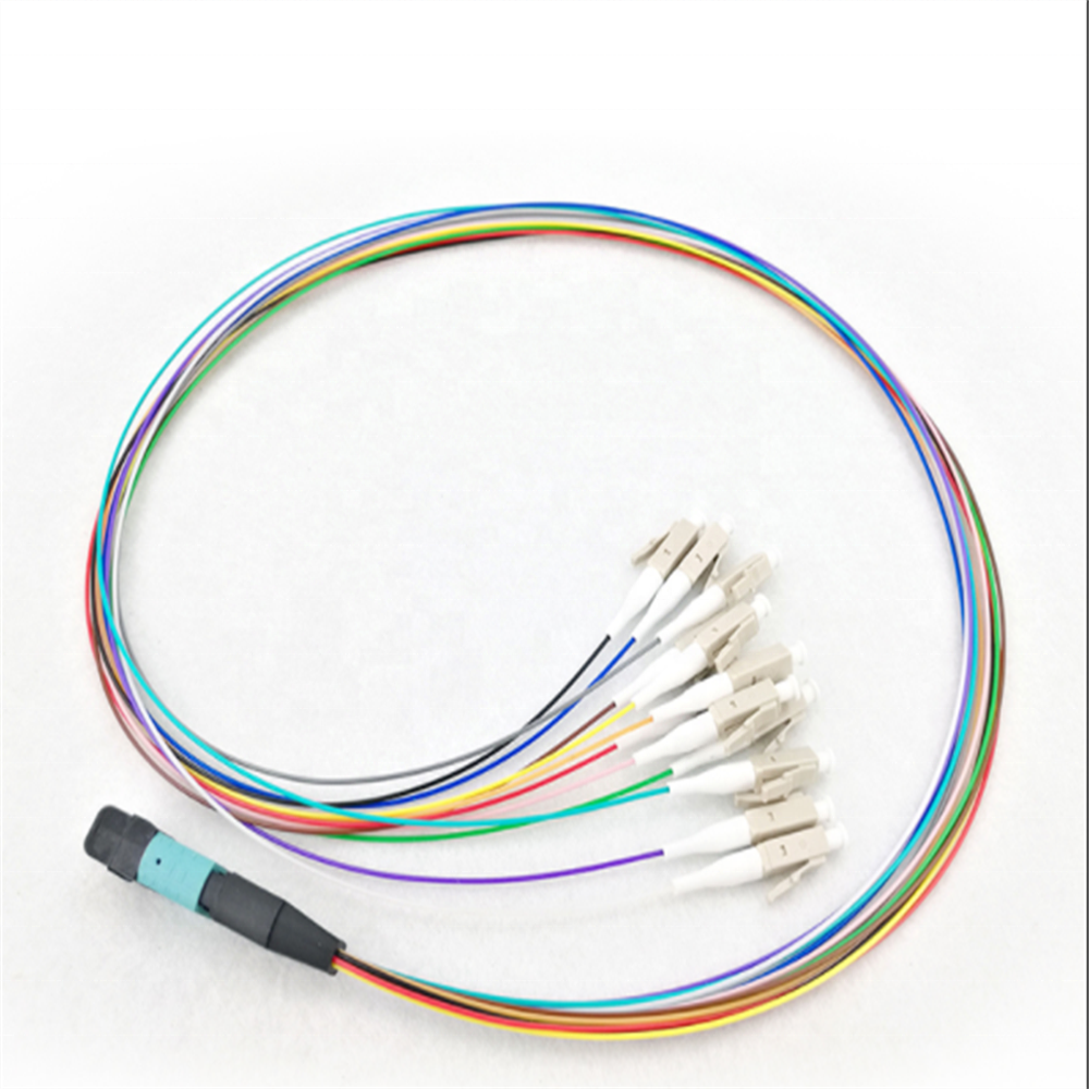 Fiber optic 40g mpo to lc cable Fan-out SM MTP/MPO 8 core MPO cable