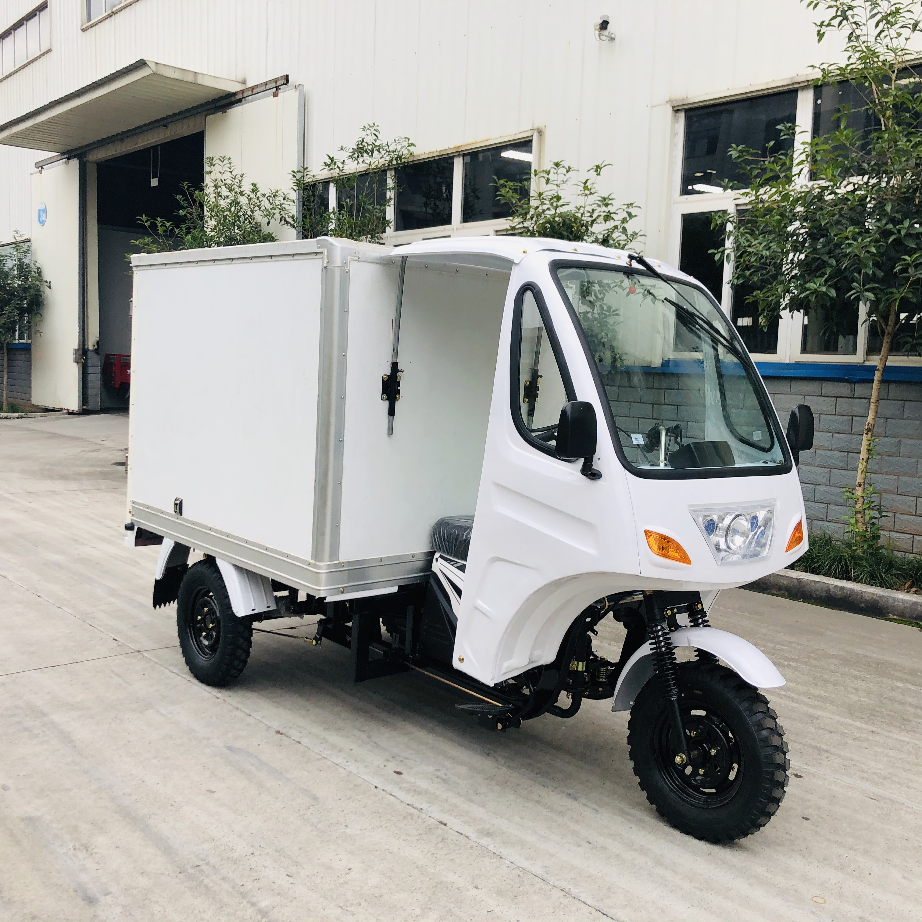 Three Wheel Refrigerator Cargo Tricycle with Iron Cabin and Hydraulic Rear Brake