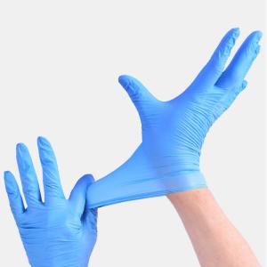 Quality 9 Inch Blue Disposable Medical Nitrile Hand Gloves Smooth Surface wholesale