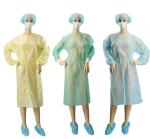Disposable Medical non woven Polypropylene isolation gown with knitted Cuff for