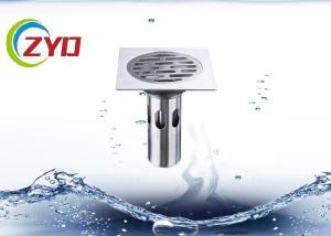 Quality 10cm X 10cm Round Bathroom Floor Drain Easy Clean Brushed 304 SS Type wholesale