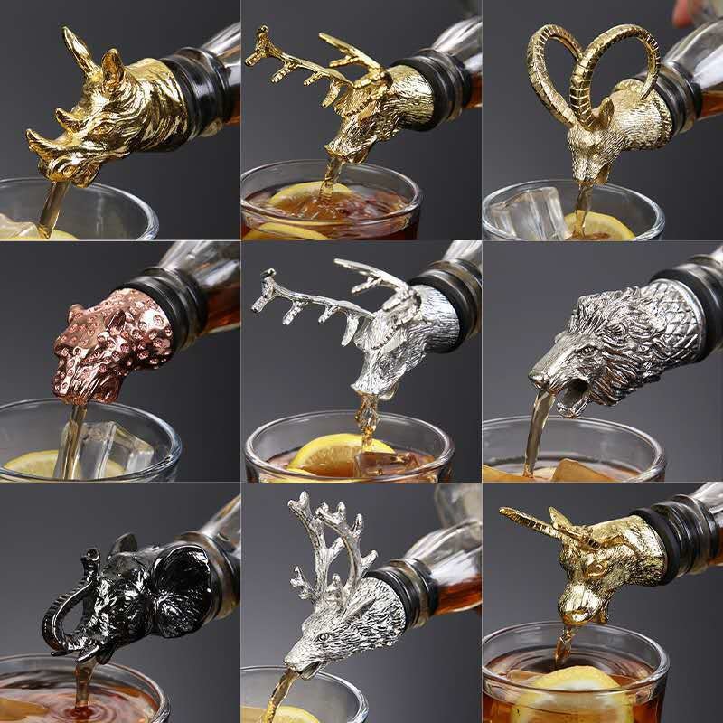 Custom Premium Pourer Animal Wine Bottle Pourer Wine Aerator Pourer Zinc Alloy