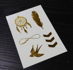 Quality Yellow gold metallic temporary tattoo wholesale