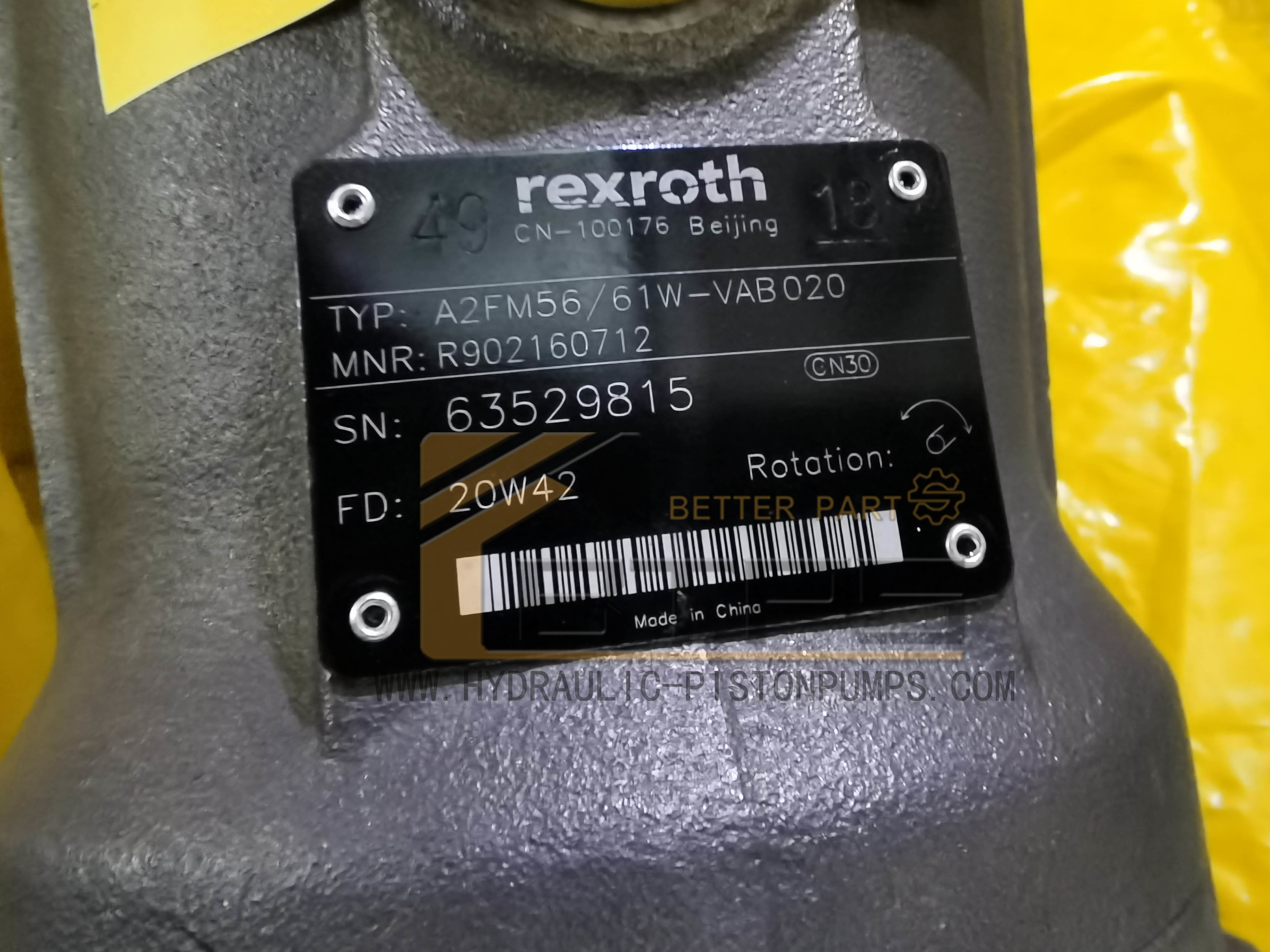 A2FM56/61W-VAB020 Rexroth A2FE Series Fixed Plug In Piston Hydraulic Motor A2FE28