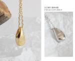 Lanciashow 925 Sterling Silver Gold Plated Teardrop Pendant Chain Necklace