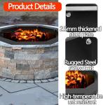 Heavy Duty Steel DIY Campfire Fire Pit Insert Ring Liner Octagon 38" Outer 30"