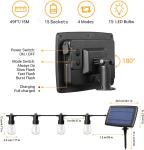 E12 IP65 49FT Outdoor Hanging Light Bulbs With 16 LED S14 Bulbs