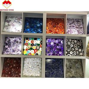 Quality Polished Gemstone Amethyst Faux Marble Panels For Decoration Wall Slab wholesale