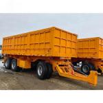 Farm 2-Axles Flat Platform Fence Drawbar Full Trailer With Ladder