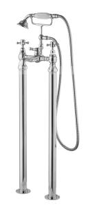 Quality Chrome Floor Standing Bath Taps Polished Classical Free Standing Faucet For Bathtub wholesale