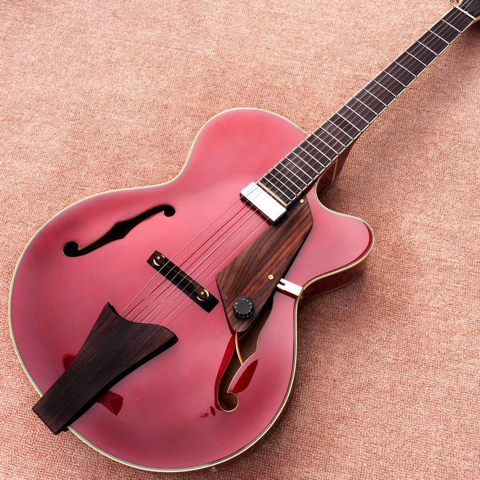 Custom jazz hollow electric guitar, A piece of pickups Jazz electric guitar, free shipping