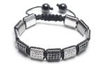 Shamballa Bracelet, Crystal Pave Alloy Square Beads