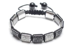 Quality Shamballa Bracelet, Crystal Pave Alloy Square Beads wholesale
