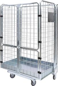 Quality Warehouse Steel Wire Logistics Trolley Container Storage Cages wholesale