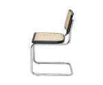 Rattan Cesca Style Armless Side Chair With PU Leather