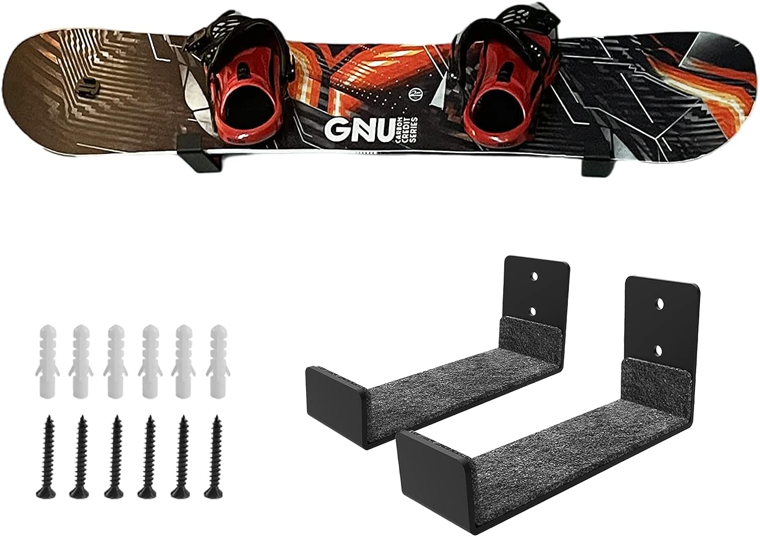 Metal Rack for Snowboard and Ski Display and Storage Wall Mounted for Home and Garage