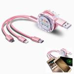 Promotional Multi-functional USB stretch cable TPE logo customized