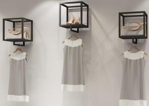 Quality Customized Square Black Matt Clothes Display Stand / Retail Clothing Display Racks wholesale