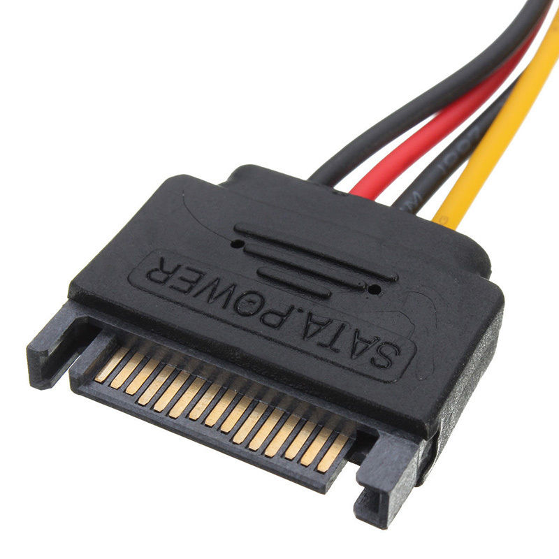 HOT ST 15-pin Male Power Cable to Molex IDE 4-pin Female Power Drive Adapter