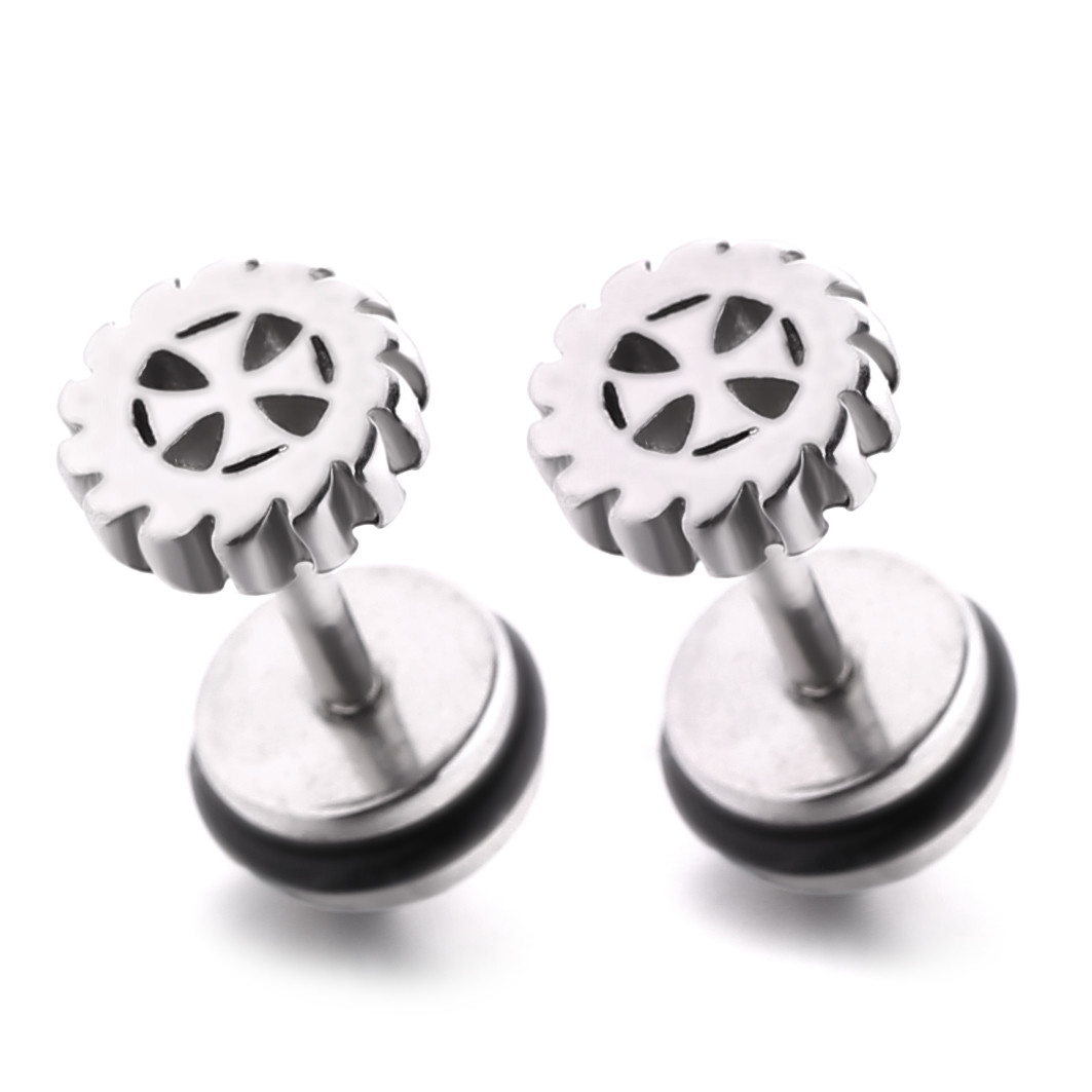 Customized four leaves body piercing jewelry wholesale fashion stud earrings