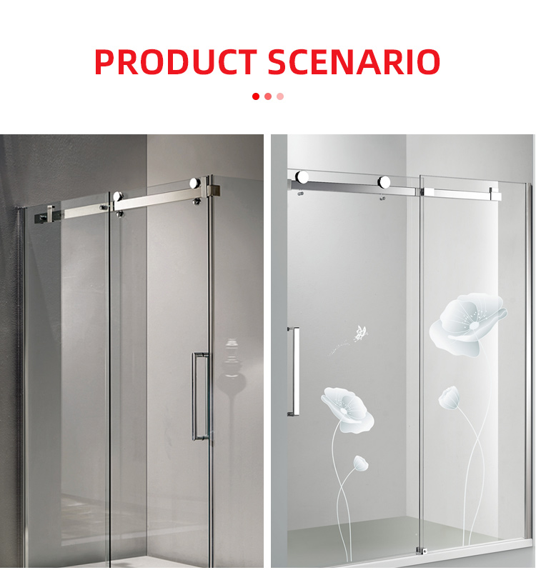 8-12mm Framless Glass Door Sliding Mirror Barn Door Kit for Hotel Bathroom and Closet