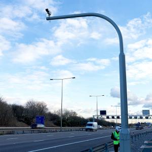 Quality Steel Robust Roadway CCTV Poles / Security Camera Pole wholesale