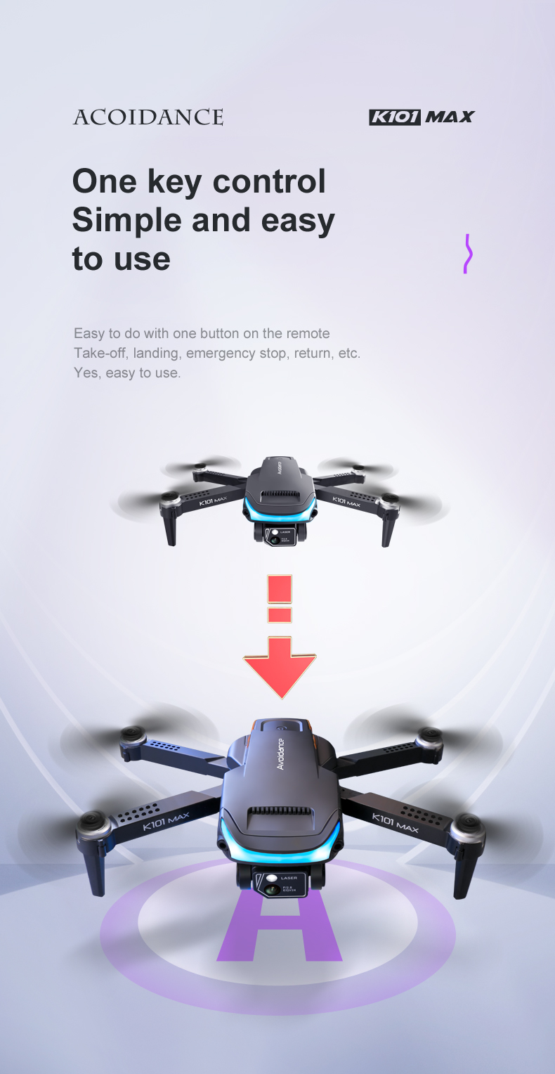 Beginner Operator Skill Level K101 Max Drone 4k Camera and GGPS Mini Toy Drone with 18-25 Minutes Maximum Flight Time
