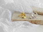 Lanciashow 925 Pure Silver Fine Jewelry Opening Ring Smooth Surface Water Drop