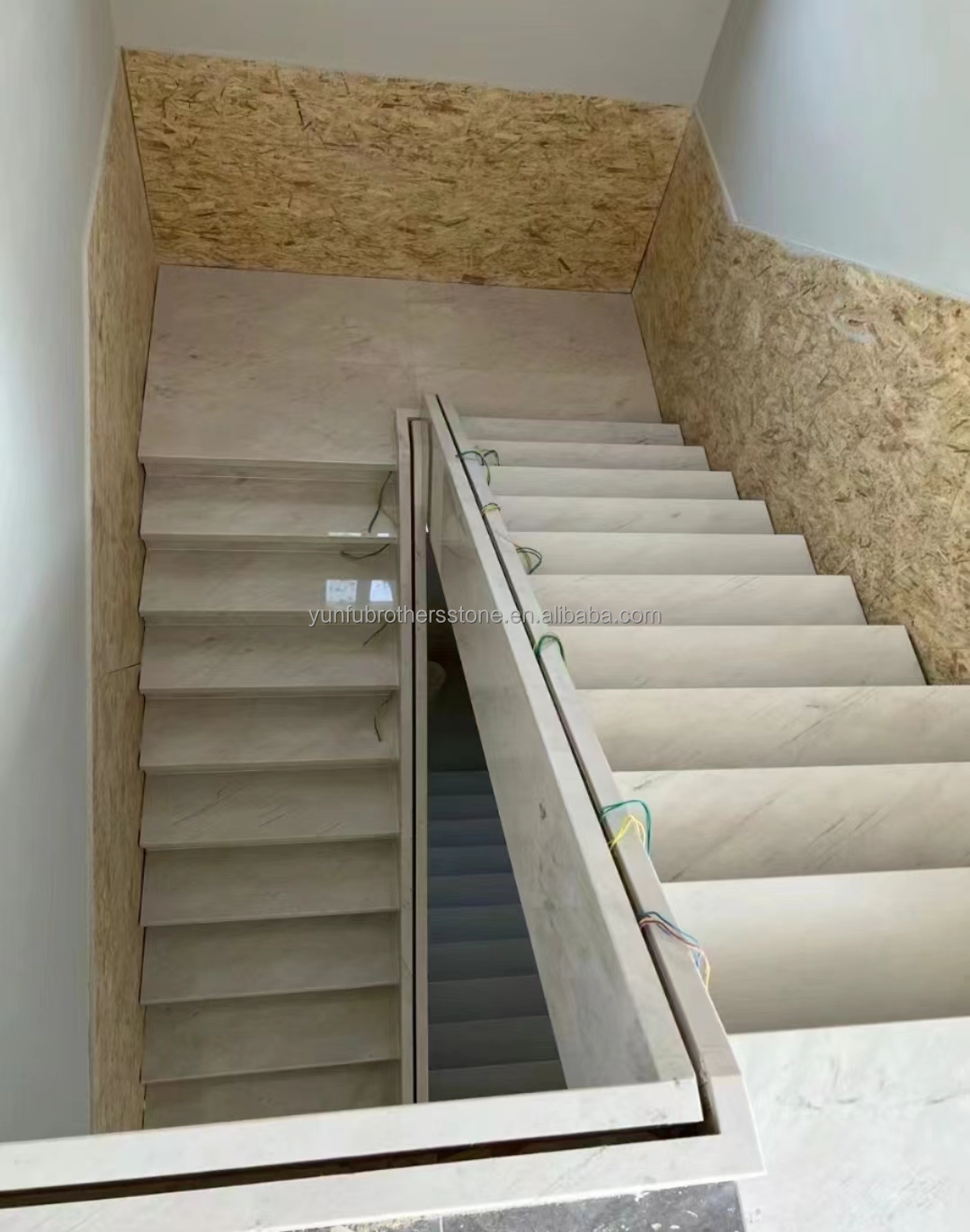 Indoor Villa Modern Natural Stone Stairs Design for Polished Straight Steps