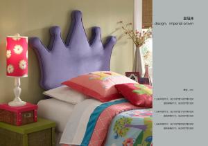 Quality modern America style fabric crown bed furniture wholesale