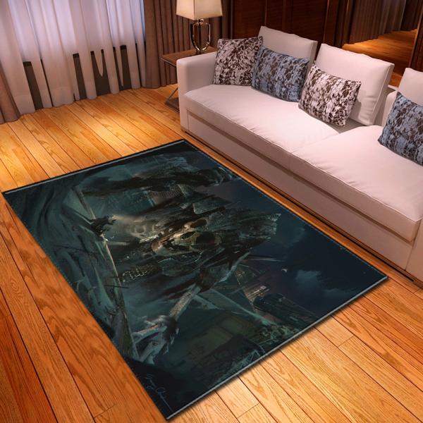 100% Polyester Living Room Floor Carpets Cross Border Skeleton Soft Bedroom