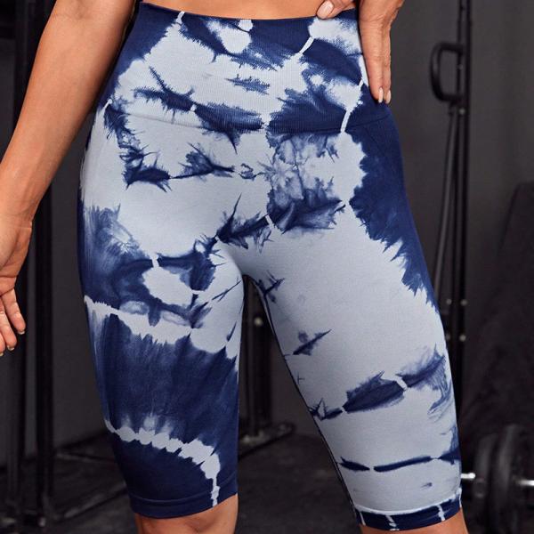 Tie-dyed high-waisted hip-lifting high-waisted pants fitness pants yoga pants