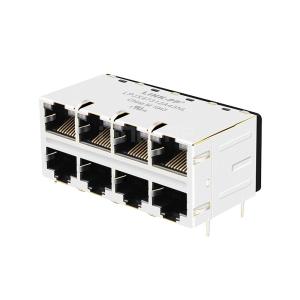 Quality LPJX47312A43NL 10/100 Base-T Tab Up Green&amp;Yellow/Green&amp;Yellow LED 2X4 Port RJ45 Female Connectors wholesale