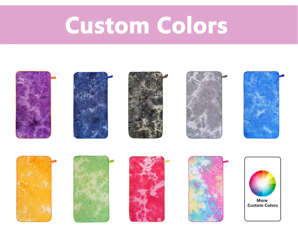 Wholesale Black Microfiber Sport Towel Sublimation Personal Colorful Quick Drying Tie-Dyed Sport Fitness Towels 50x100cm