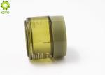 Round Shape Green Cosmetic Face Mask Jar 50g Heat Resistant Glass Material Made
