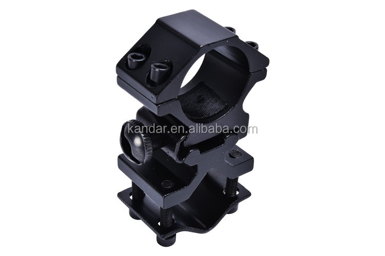 25.4mm Aluminum Alloy Detachable Dual Ring Mount for Black Flashlight and 100g Weight