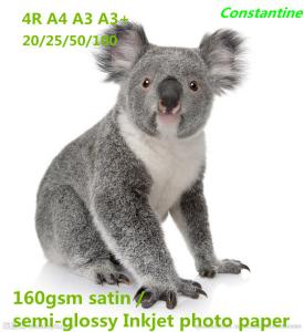 Quality 160gsm satin/semi-glossy Inkjet photo paper waterproof wholesale