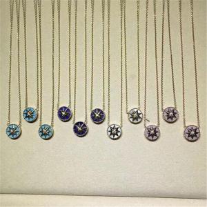 Quality diamonds of star disk necklace 18kt gold with yellow gold or white gold wholesale
