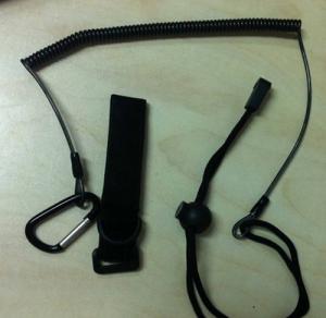 Quality Carabiner quick release tool coil lanyard w/fabric nylon cord&amp;velcro strap used anti-lost wholesale