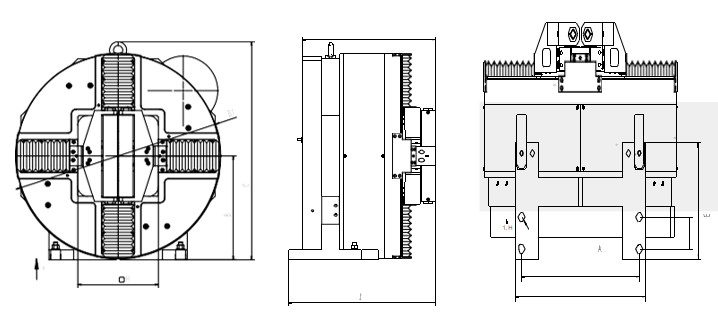 4 Jaw Pneumatic Rotary Chuck For Laser Tube Cutting Machine