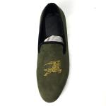 Army Green Mens Velvet Loafers Breathable Mens Slip On Summer Shoes