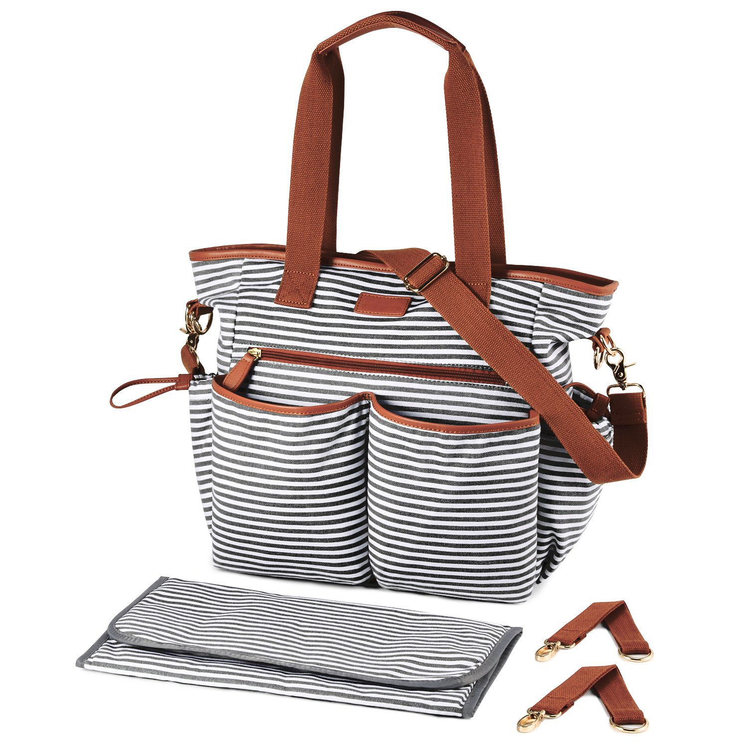 Crossbody Large Tote Diaper Bags Canvas Customized Size Solid Color