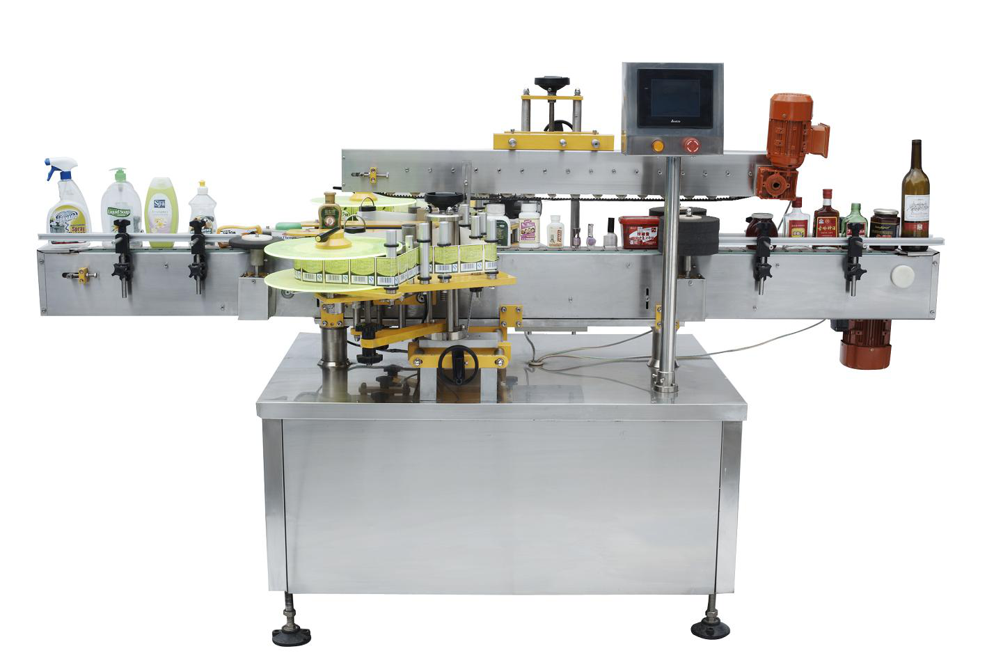 PET Bottles Automatic Labeling Machine Pneumatic Film Shrinking Machine