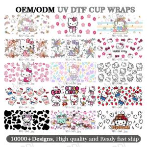 Quality Imaiwill Custom MOQ High Quality Fashion Transfer Label Transparent Film UV DTF Glass Jar Packaging Transfer Cartoon wholesale