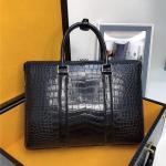 Authentic Crocodile Belly Skin Businessmen Large Laptop Briefcase Genuine Exotic